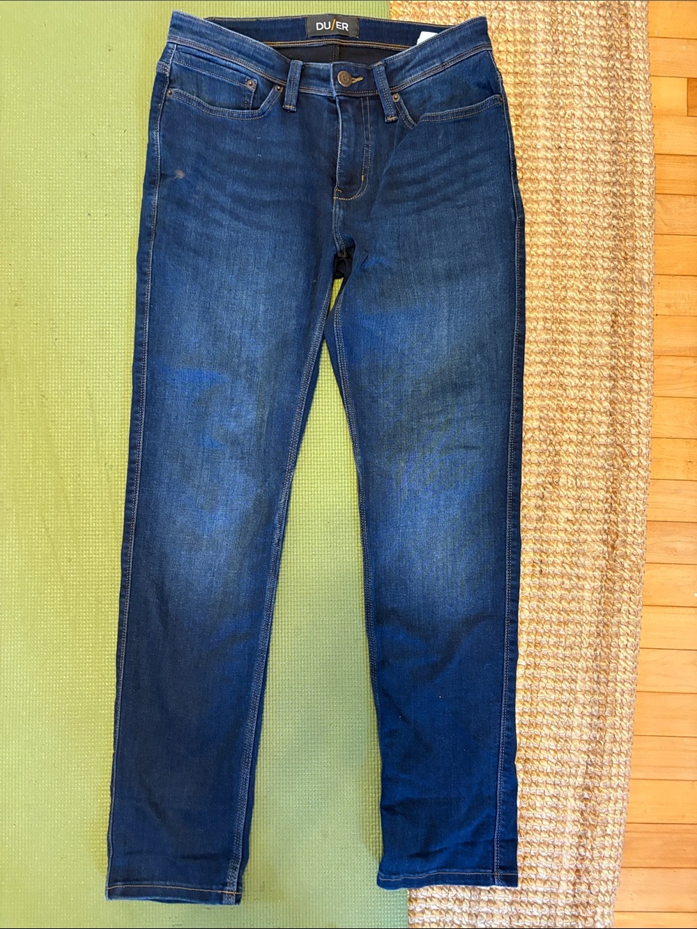 DU/ER Men's Slim Jeans in Dark Blue Wash